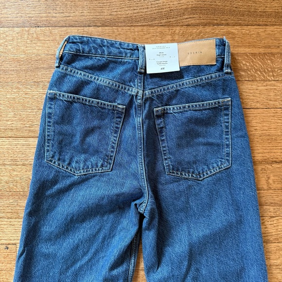 NWTs H&M &Denim High Waisted Wide Leg Dark Blue Jeans - Picture 5 of 10